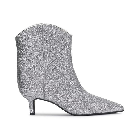 On 34th Aatira Tulip Booties Silver Glitter Ankle Boots 6.5M SILVER MSRP $99 - Picture 1 of 4